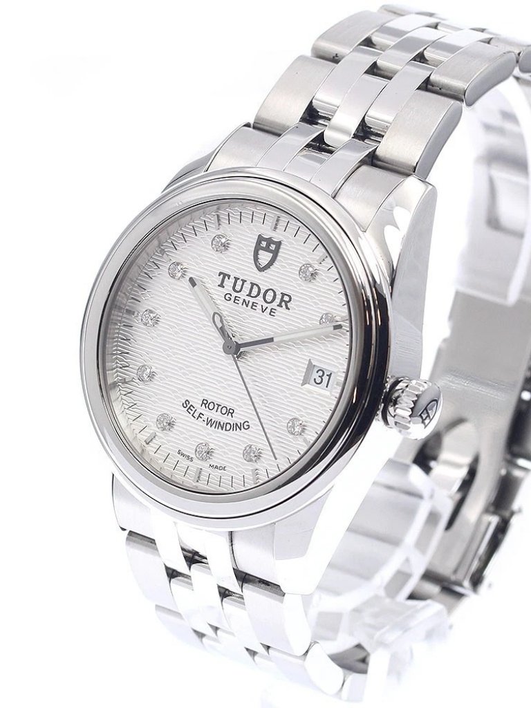 Tudor Glamour 55000 Date 10p Diamond Silver Dial Automatic Mens Watch951923